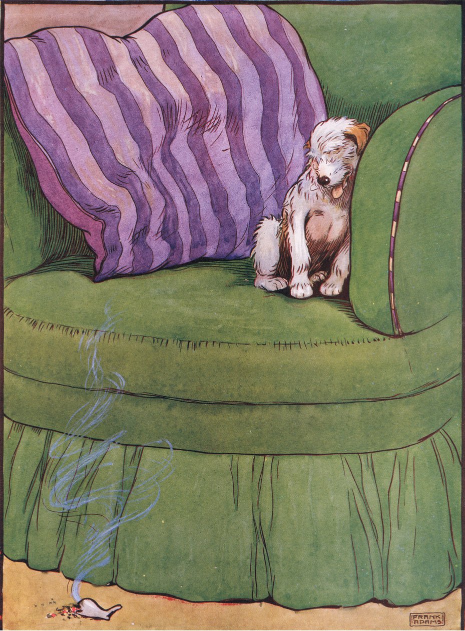 Hunden satt i en stol, 1930-tallet av Frank Adams