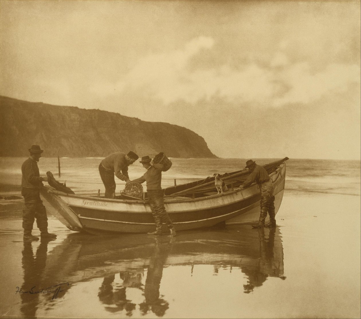 Beaching takknemligheten av Frank Meadow Sutcliffe