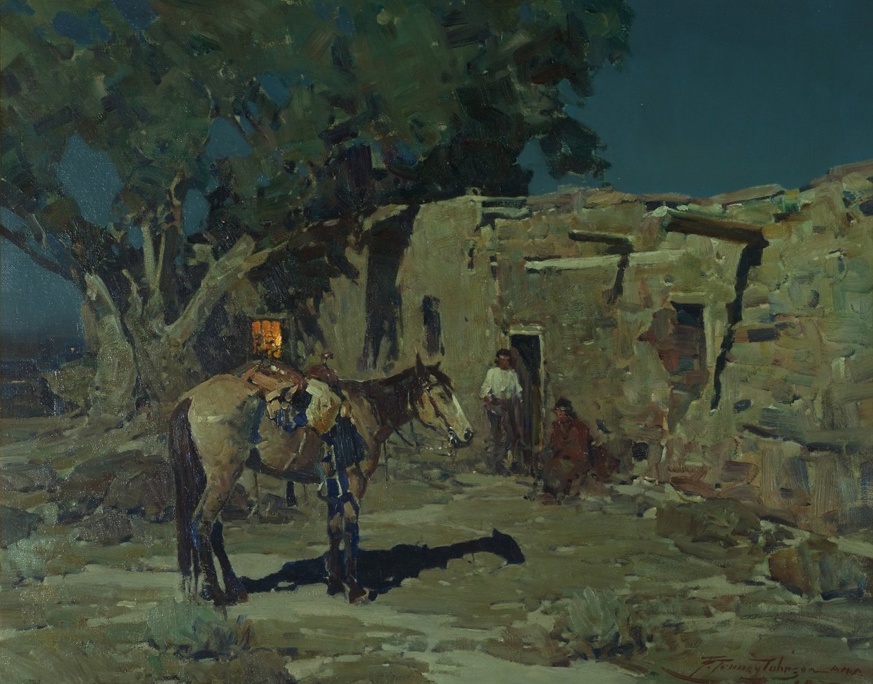 I Old Isleta, 1935 av Frank Tenney Johnson