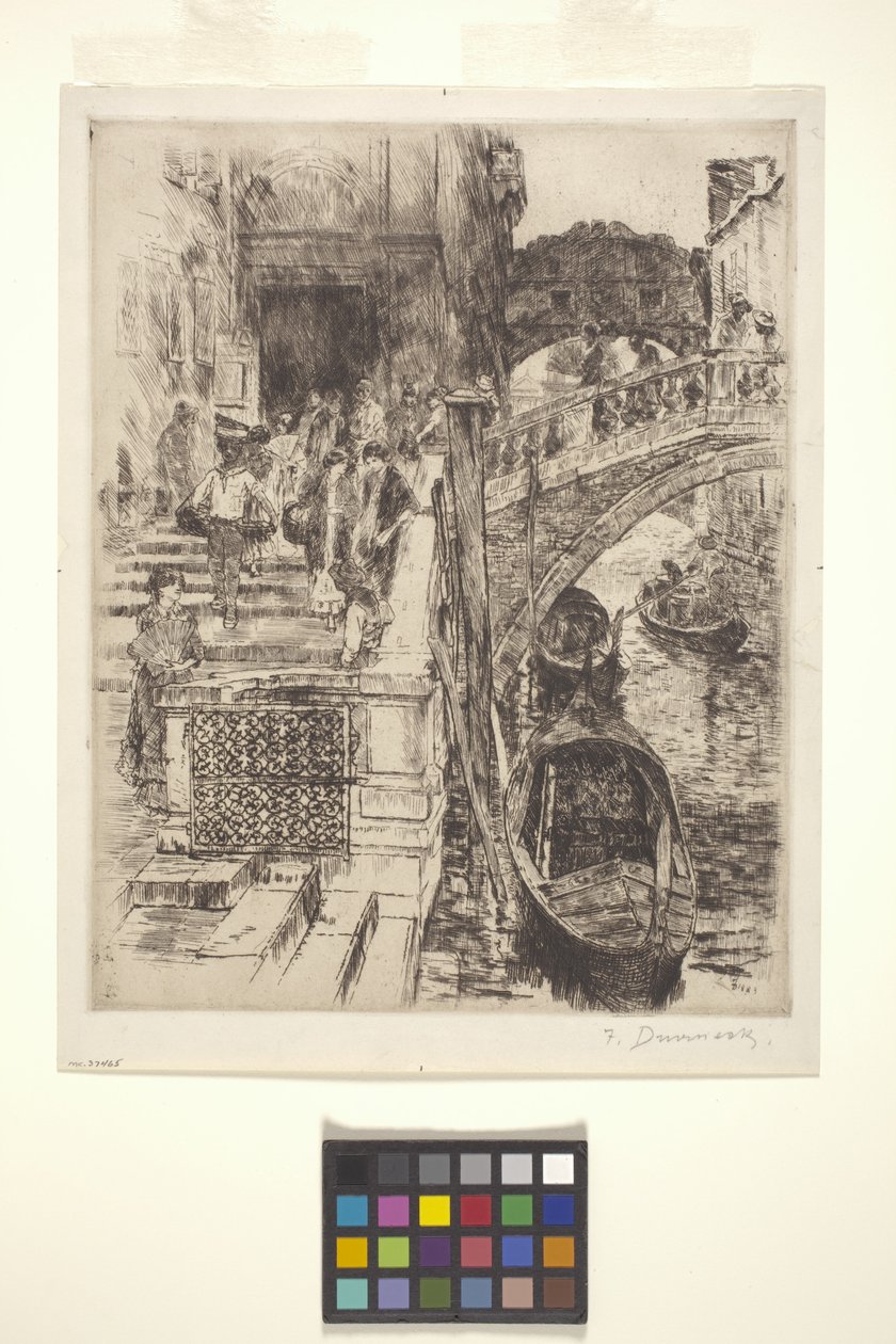 Sukkenes bro, Venezia (Plate 1) (blekk) av Frank Duveneck