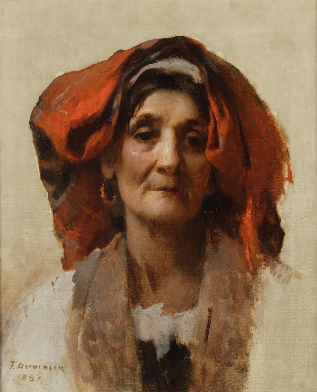 Leder for en italiensk kvinne, 1887 av Frank Duveneck