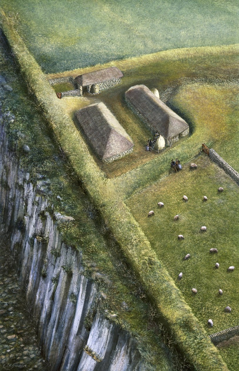 Hadrians mur: Sewingshields Wall, c2nd century, c1990-2010 av Frank Gardiner