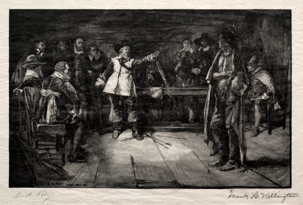 Miles Standishs Challenge, 1887. av Frank H. Wellington