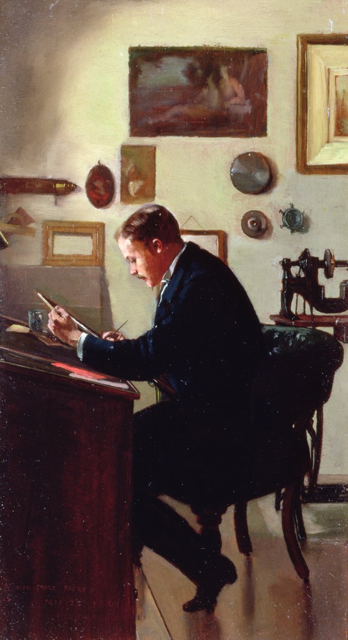 Selvportrett, 1891 av Frank Hobden