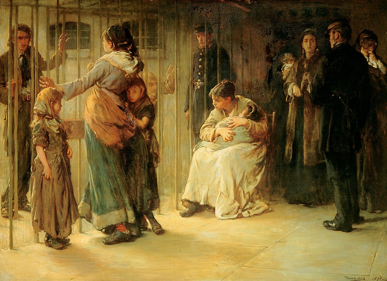 Newgate: Forpliktet til rettssak, 1878 av Frank Holl