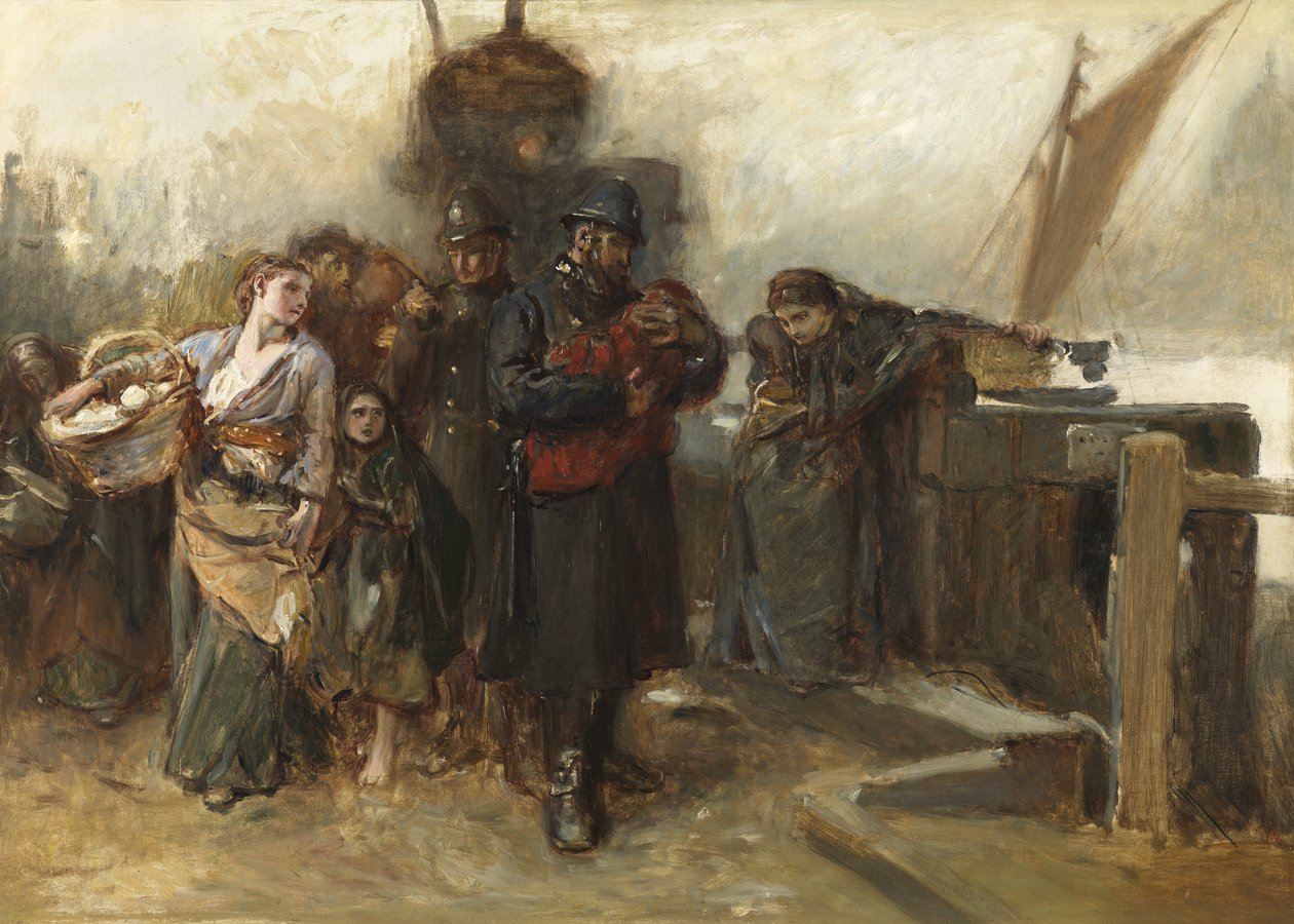 Studie for Deserted - a Foundling av Frank Holl