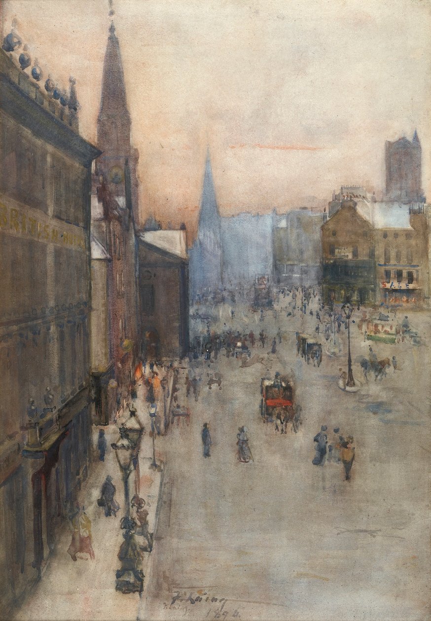 Gatebilde, 1894 (wc på papir) av Frank Laing