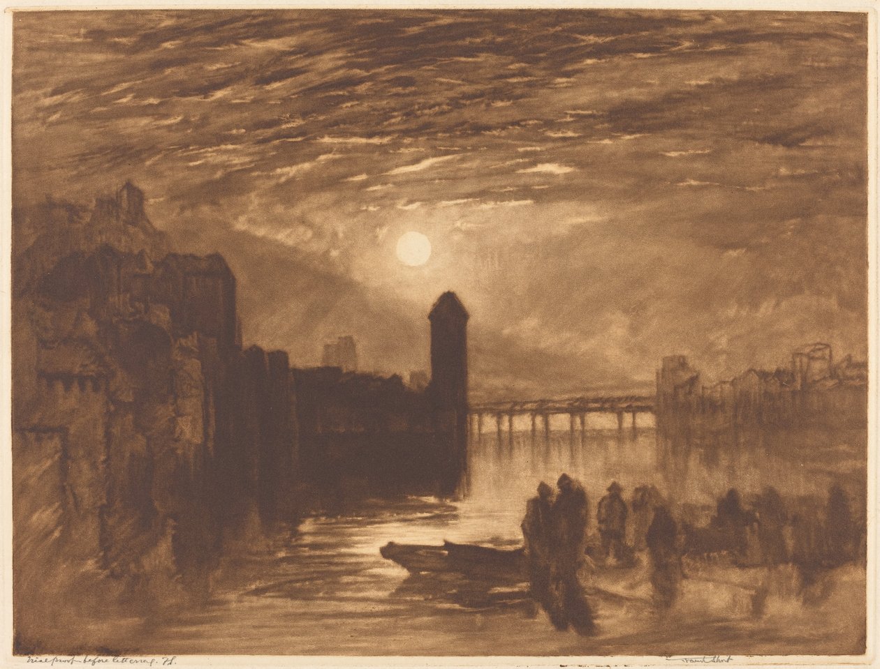 Måneskinn på en elv, 1896. av Frank Short
