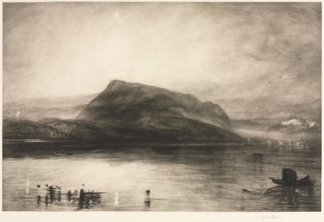 Rigi-fjellet ved daggry, 1910. av Frank Short