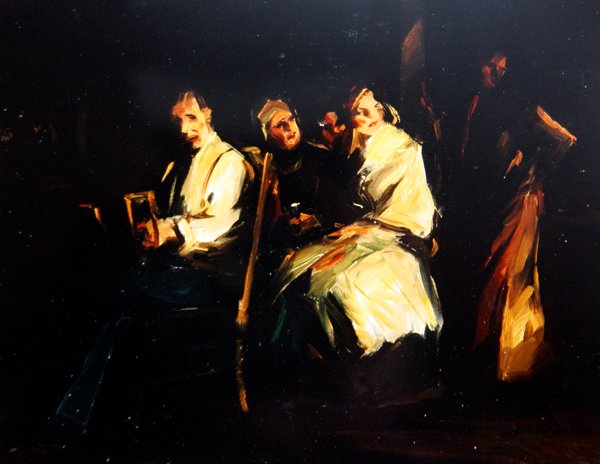 Latin Quarters, ca. 1920 (olje på lerret) av Frank van Sloun