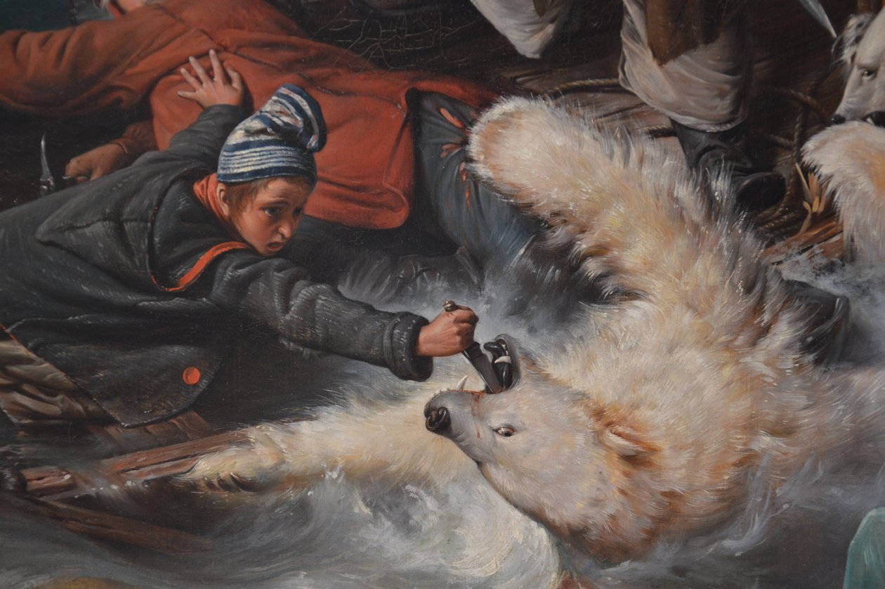 Kamp med Isbjørner av François Auguste Biard