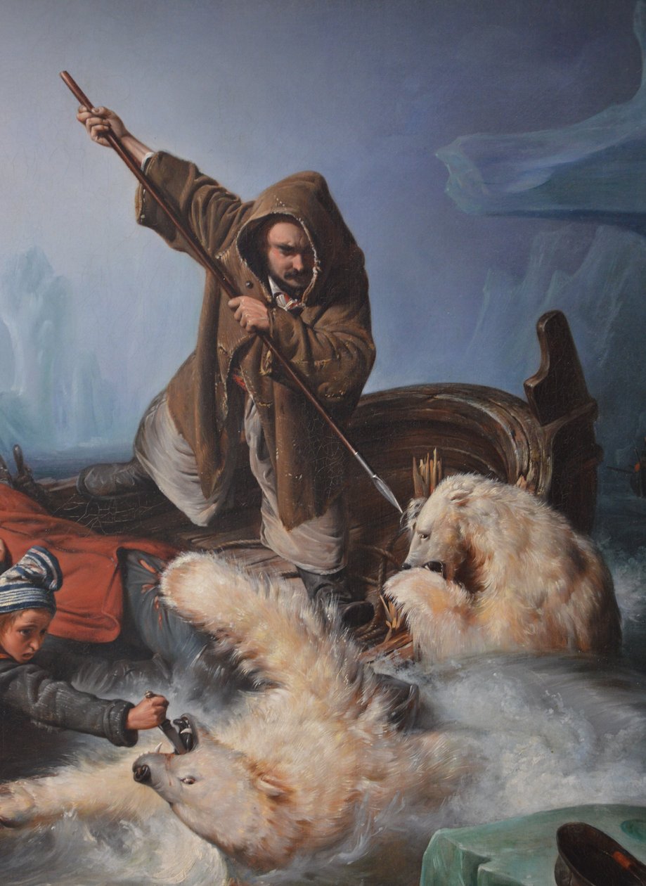 Kamp med Isbjørner av François Auguste Biard