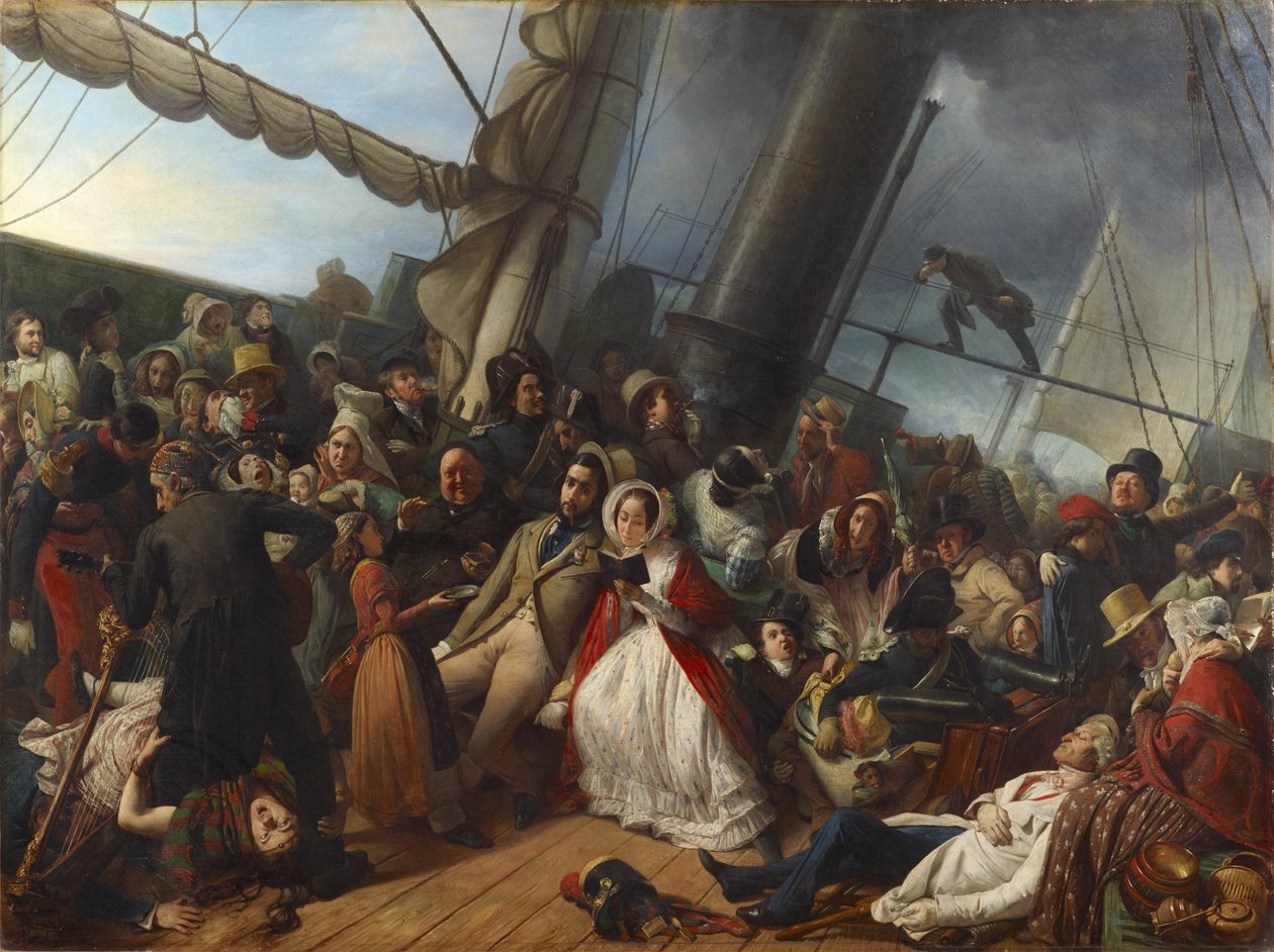 Sjøsyke på en Corvette av François Auguste Biard