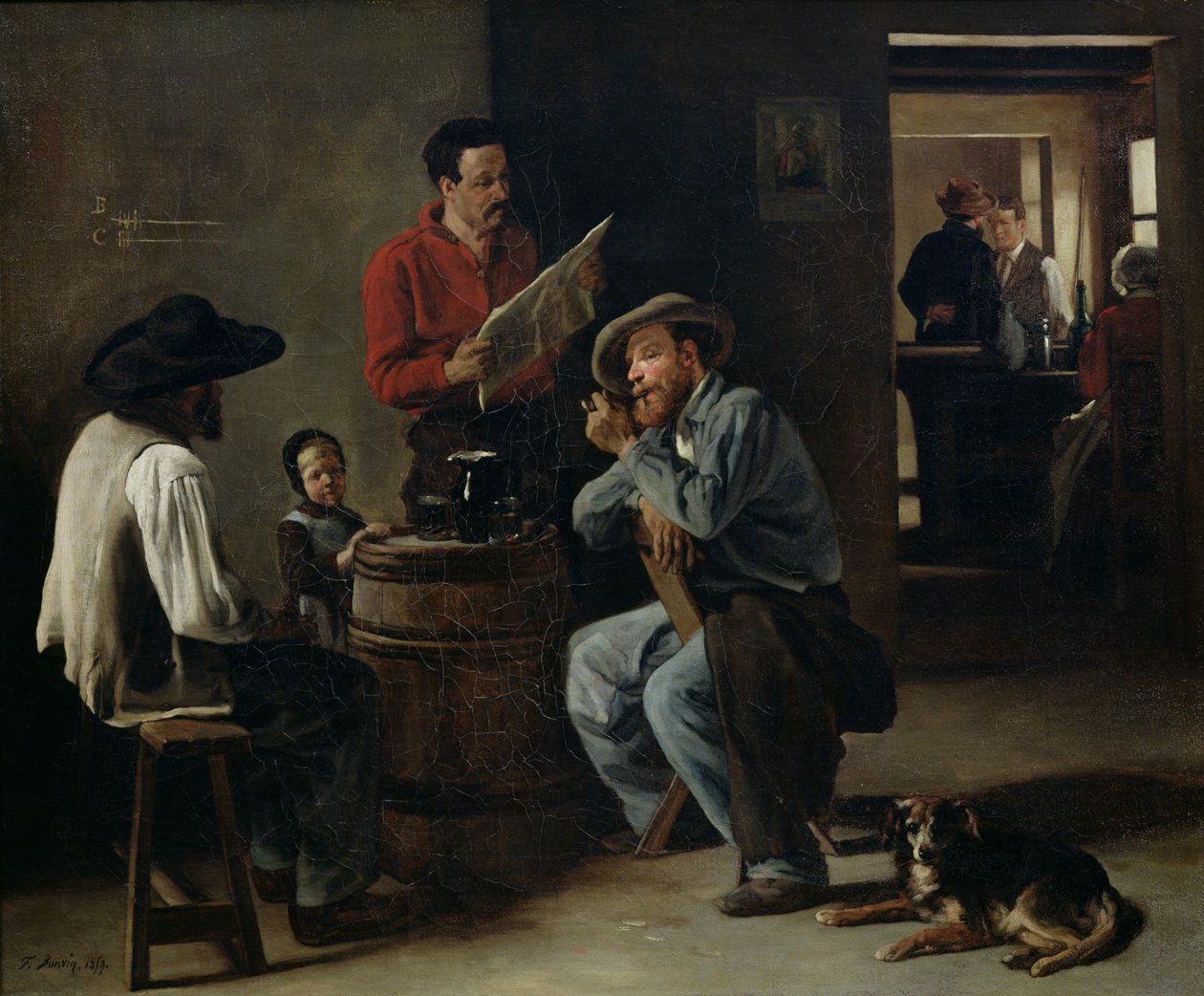 Interiør i en taverna, 1859 av François Bonvin