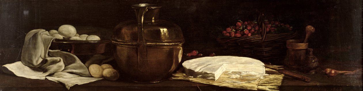 Stilleben med Brie, 1863 av François Bonvin