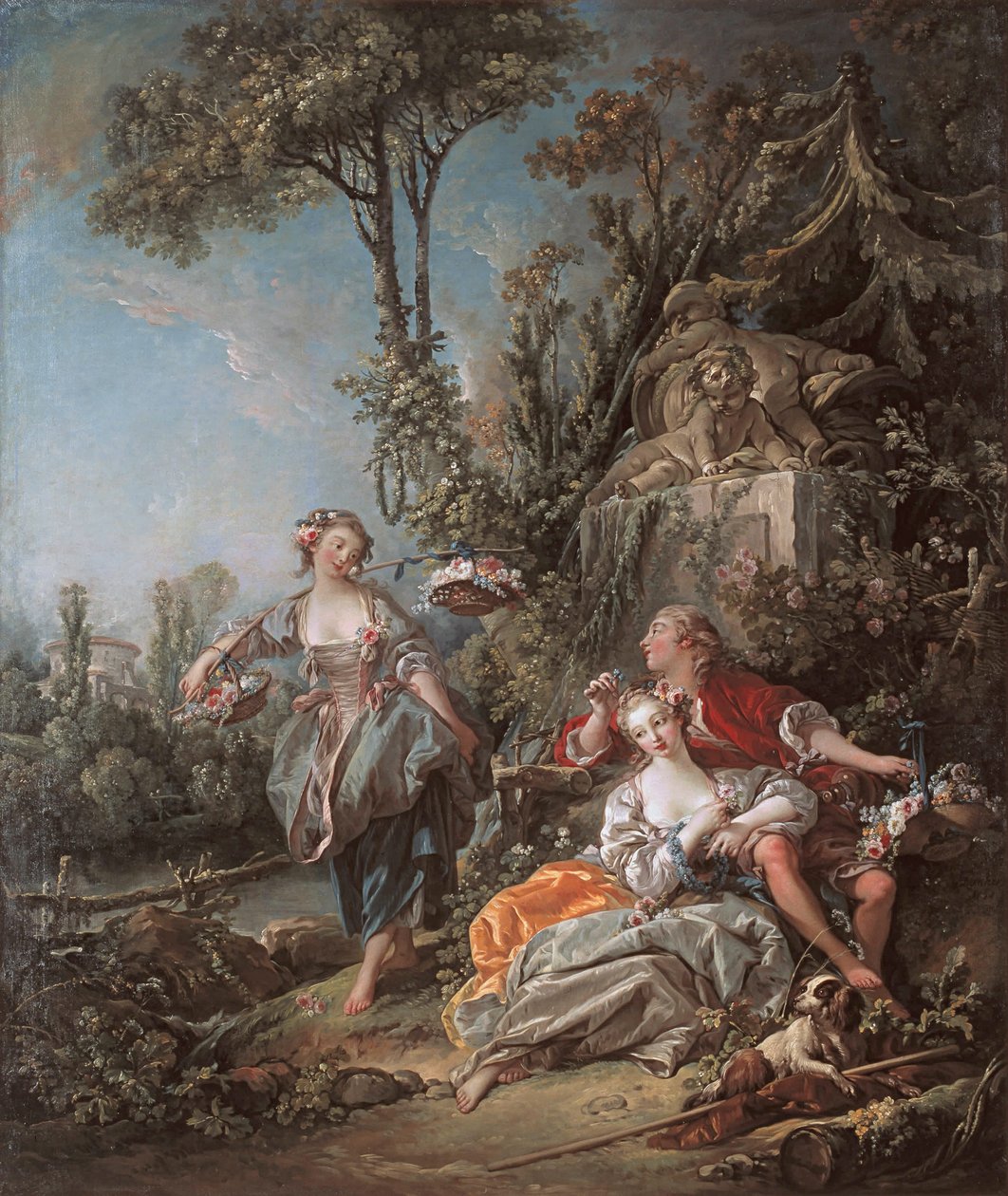 elskere i en park av François Boucher