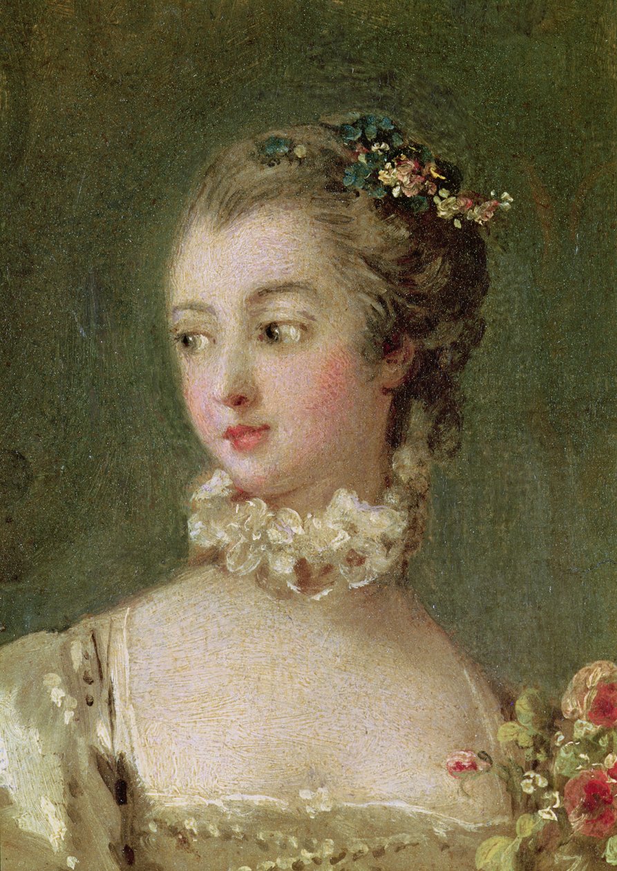 Madame de Pompadour (1721-64) (detalj av 26230) av François Boucher