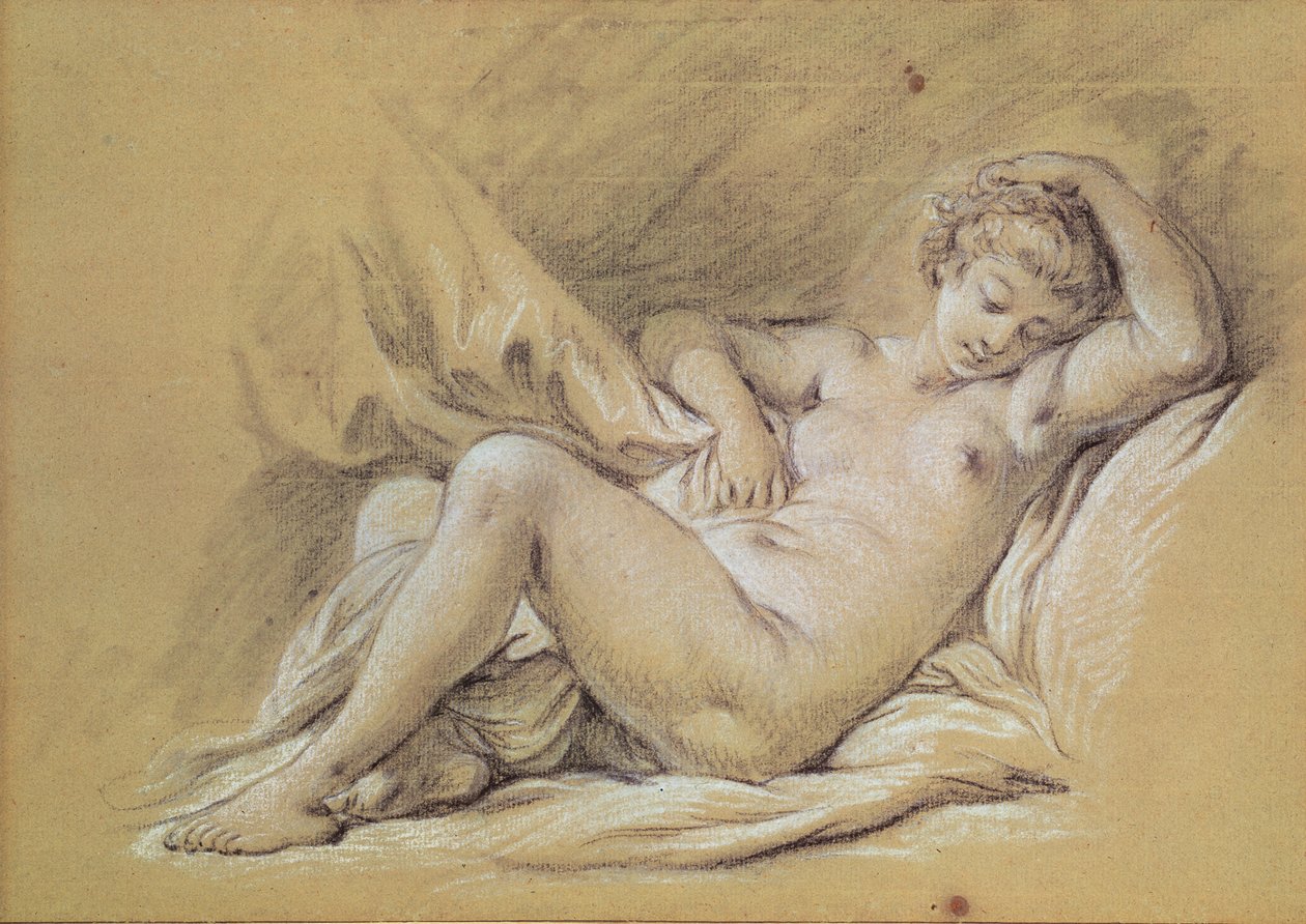 Naken kvinne på seng av François Boucher