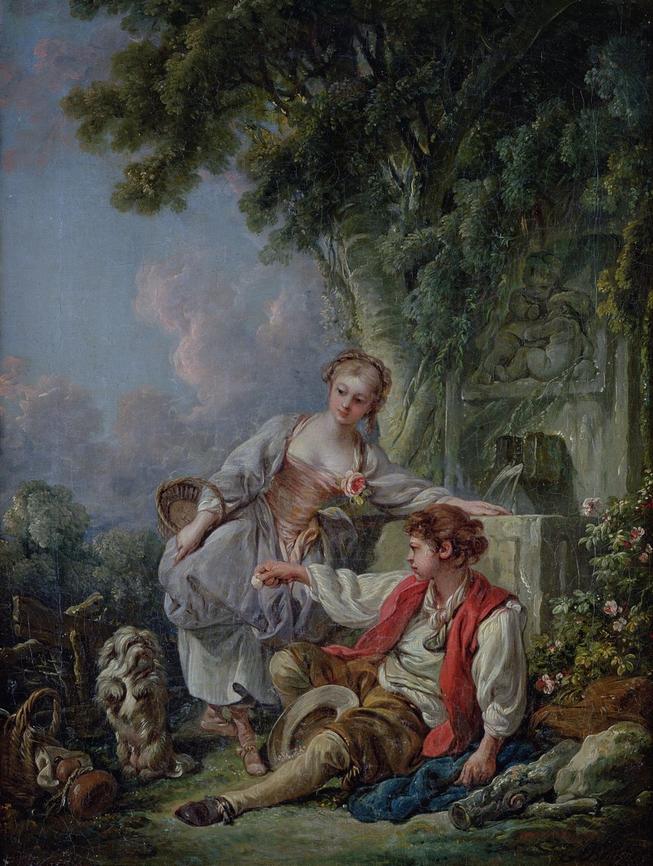 Obedience Rewarded, eller The Education of a Dog, 1768 av François Boucher