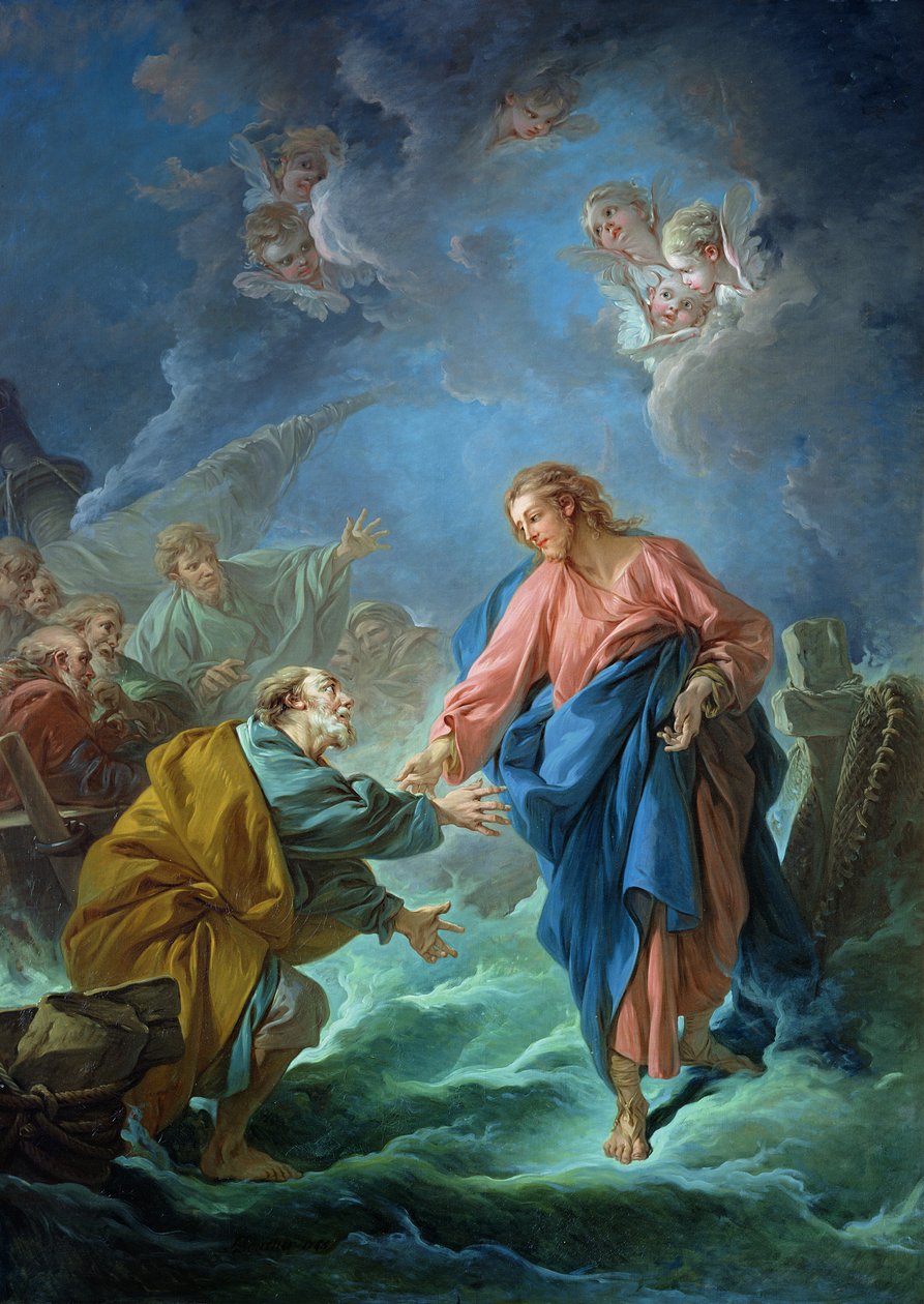 St. Peter invitert til å gå på vannet, 1766 av François Boucher