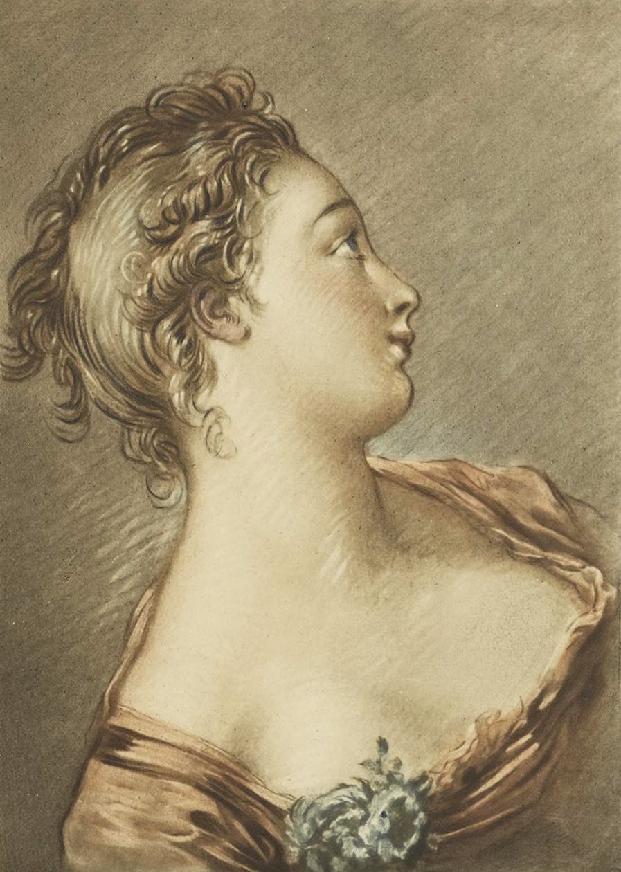 Hodet til en kvinne av François Boucher