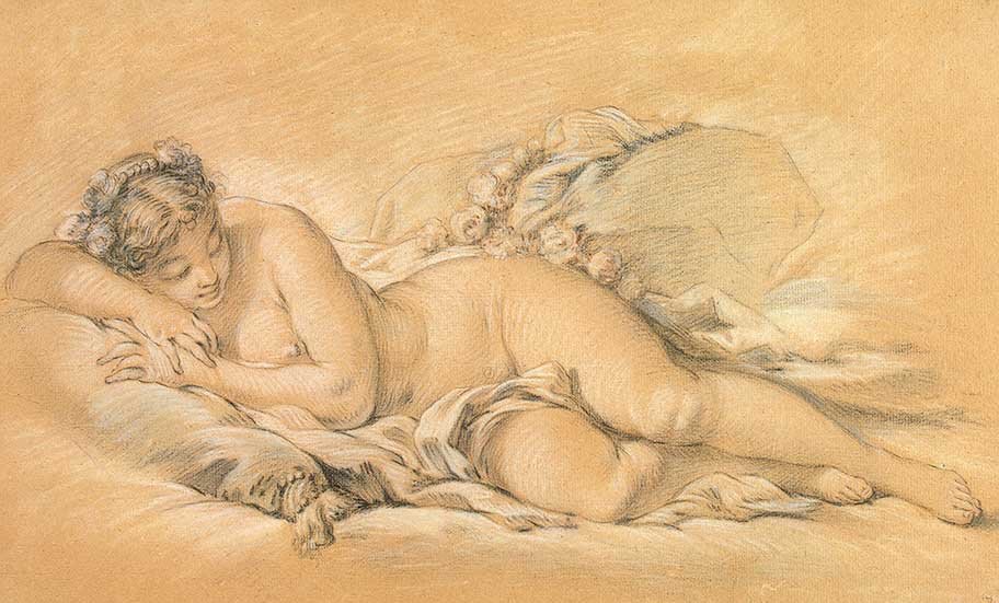 Ung kvinne sover av François Boucher