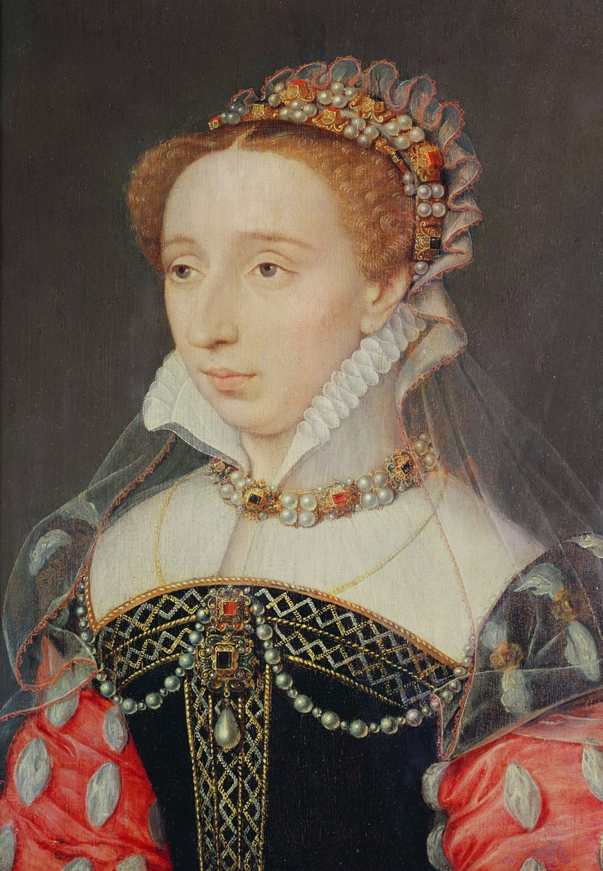 Portrett av Anne de Pienne, dame som venter på Mary Stuart, ca. 1560, (olje på tre) av François Clouet