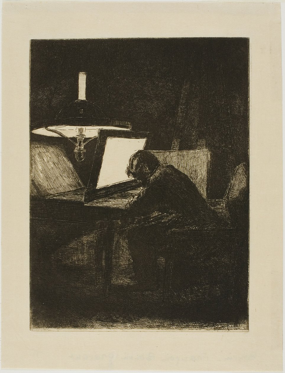 Francois Bonvin Etsning av François Bonvin