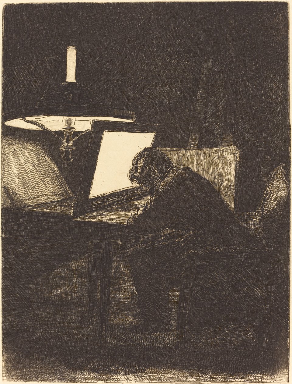 Trykkemaker (Graveren) av François Bonvin