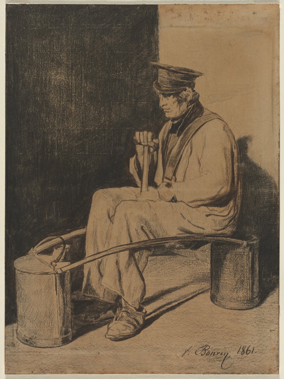 Vannbærer sitter på hans åk av François Bonvin