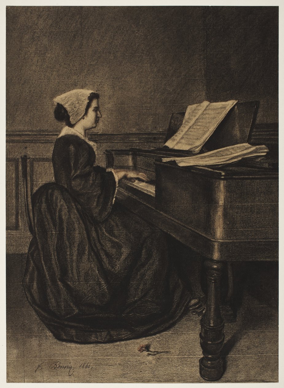Kvinne ved Spinet av François Bonvin