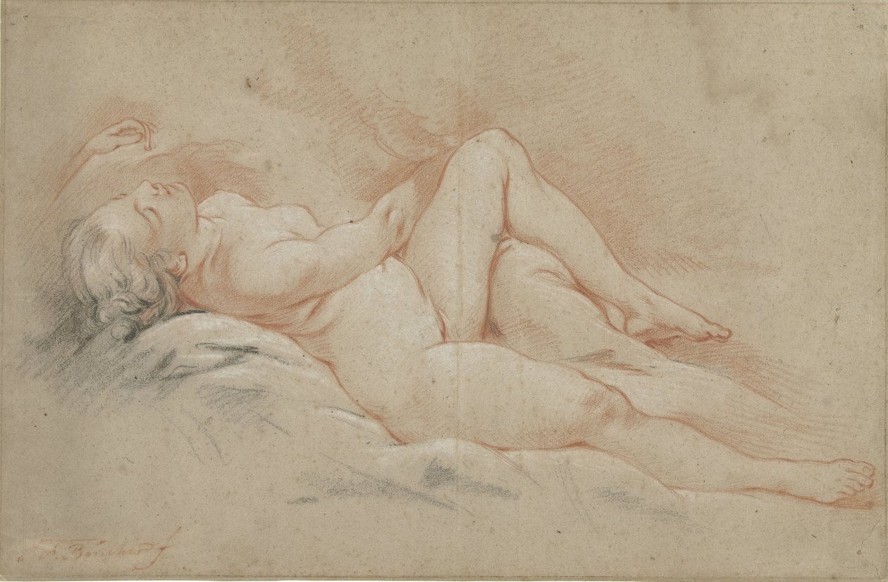 Liggende naken kvinne av François Boucher