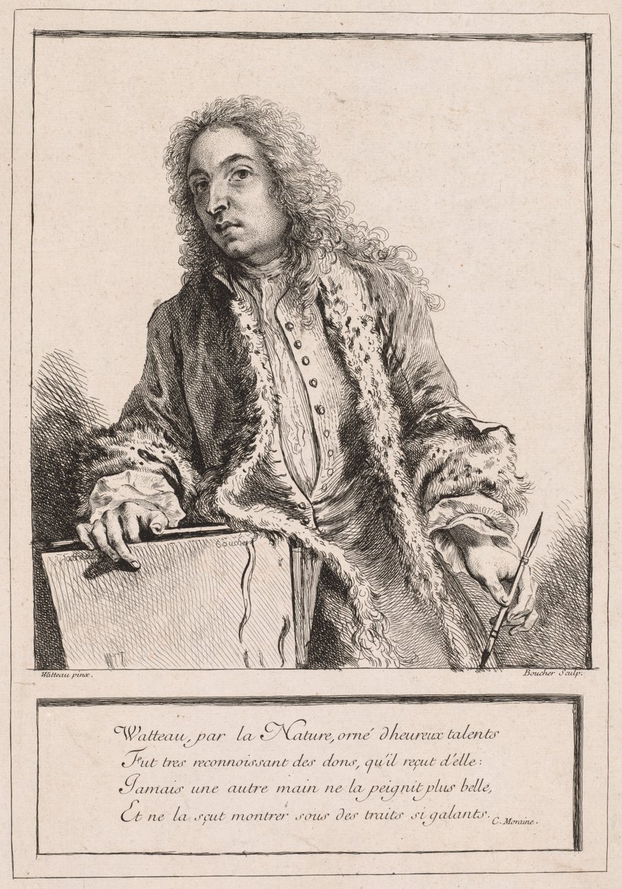 Antoine Watteau, ca. 1727. av François Boucher
