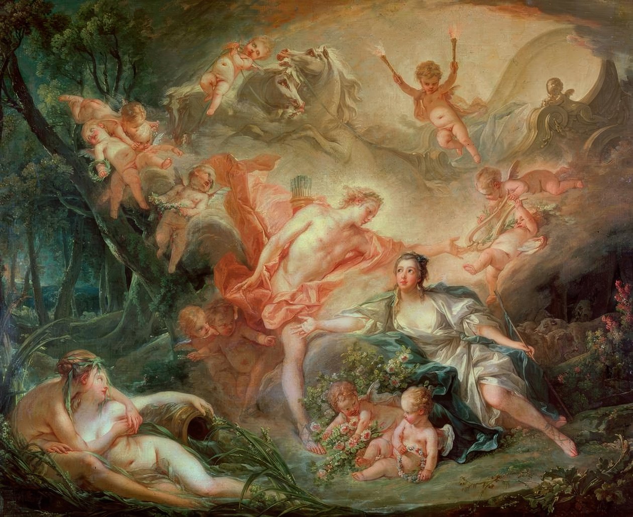 Apollo åpenbarer seg for Isis av François Boucher