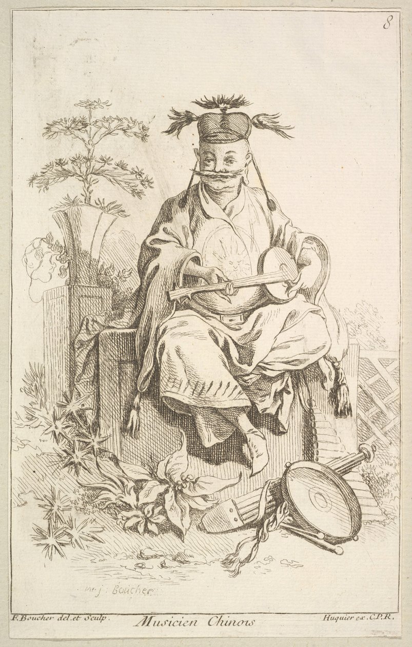 Kinesisk musiker, 1738-45. av François Boucher