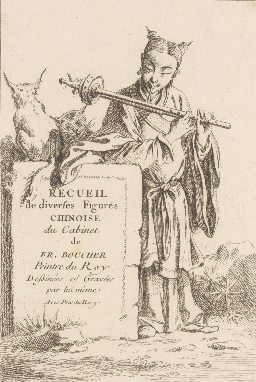 Samling av forskjellige kinesiske figurer, 1738-45. av François Boucher