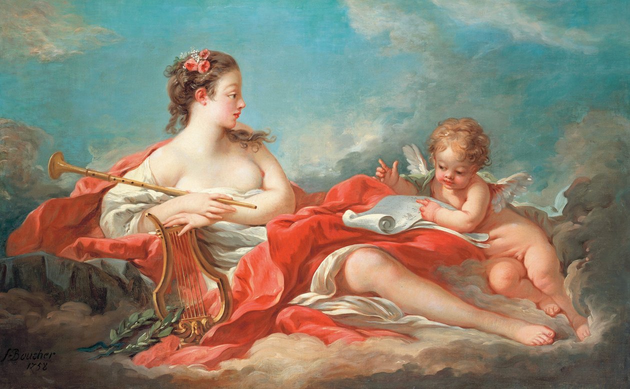 Erato, Muse of Love Poetry av François Boucher