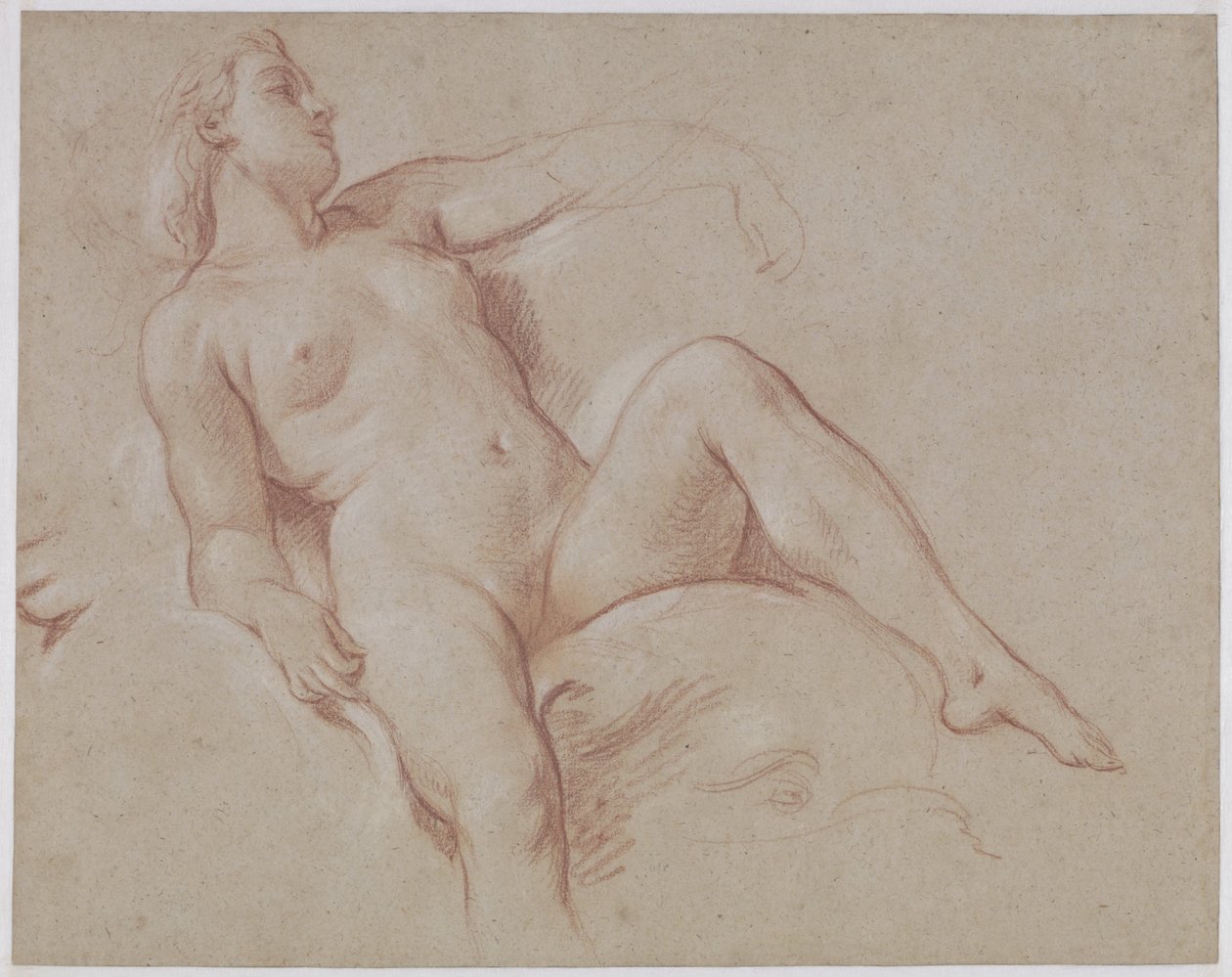 Naken kvinne på en delfin av François Boucher