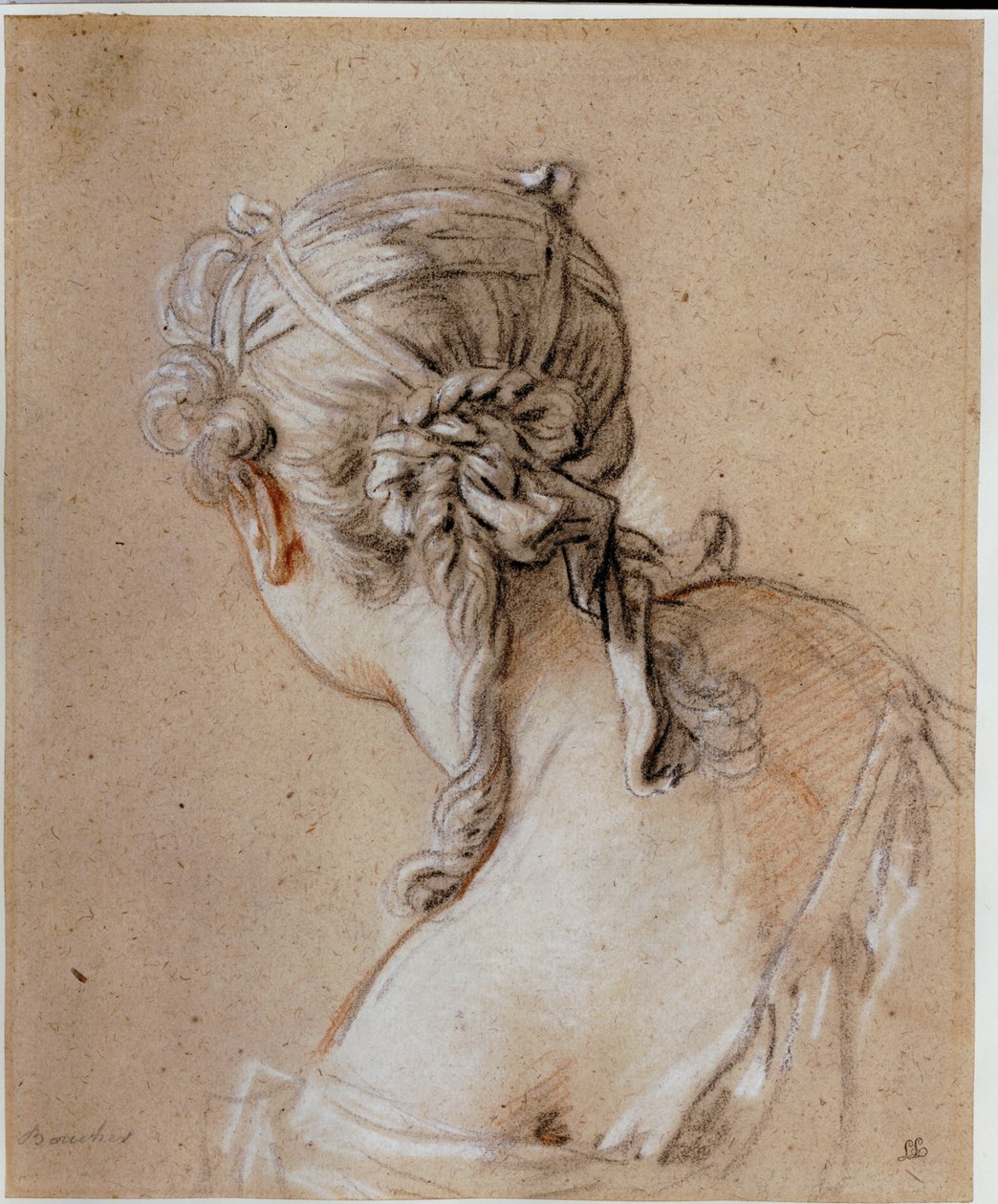 Hodet til en kvinne bakfra, ca. 1740 av François Boucher