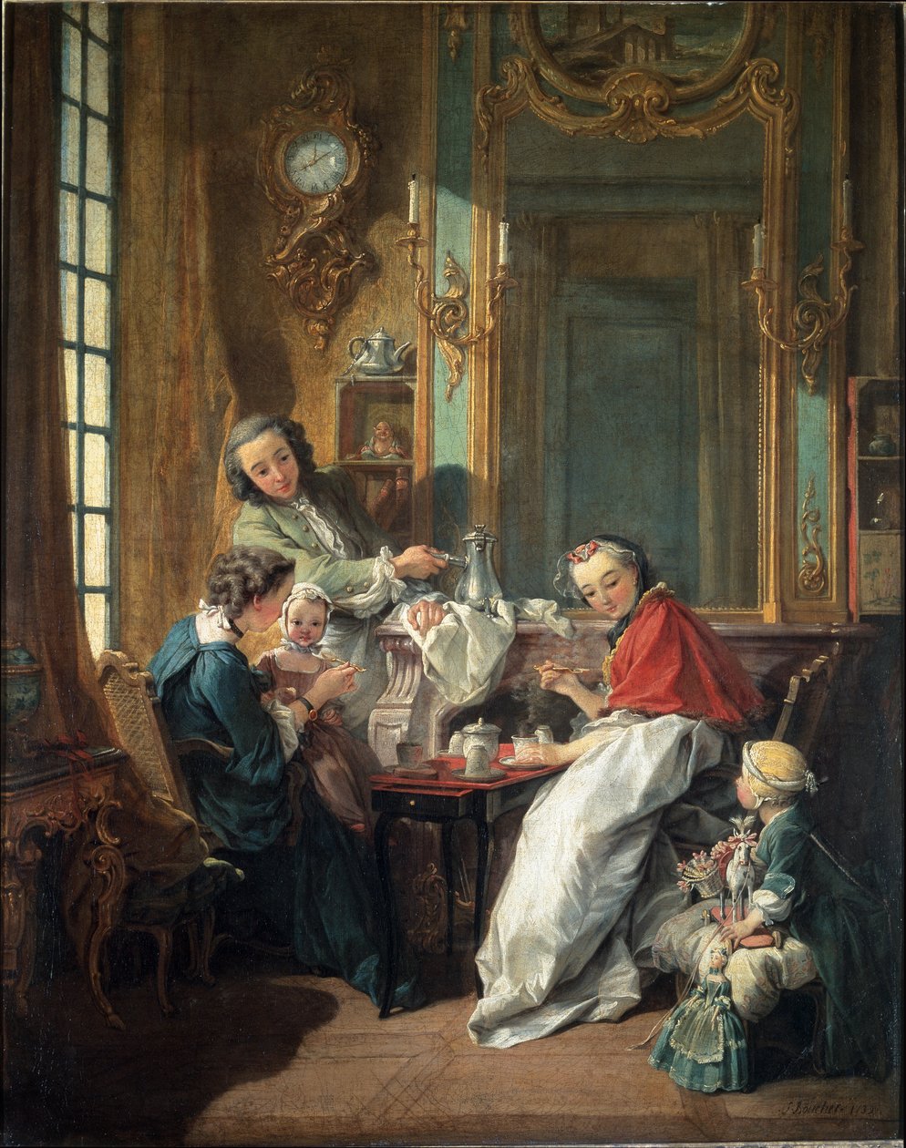 Lunsjscene i et borgerlig interiør av François Boucher