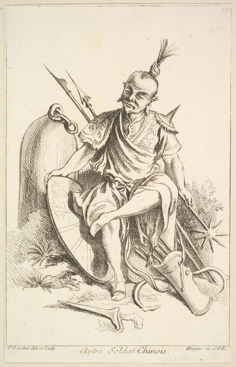 Annen kinesisk soldat, 1738-45. av François Boucher
