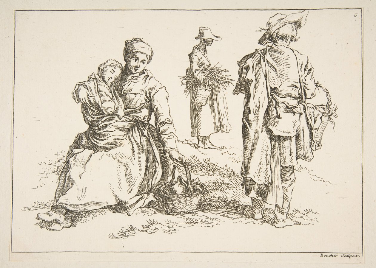 Ark med skisser, 1753. av François Boucher