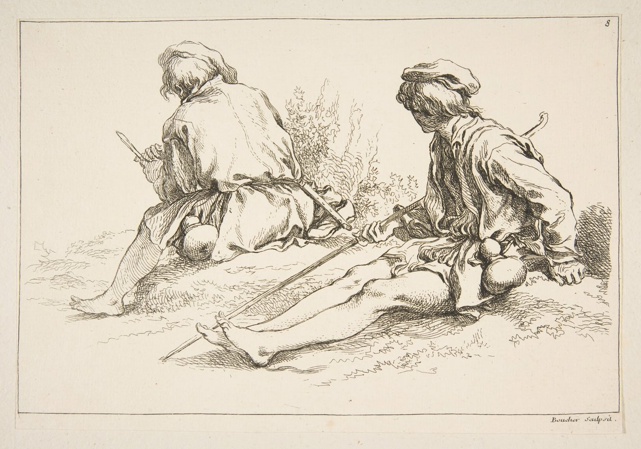 Ark med skisser, 1753. av François Boucher