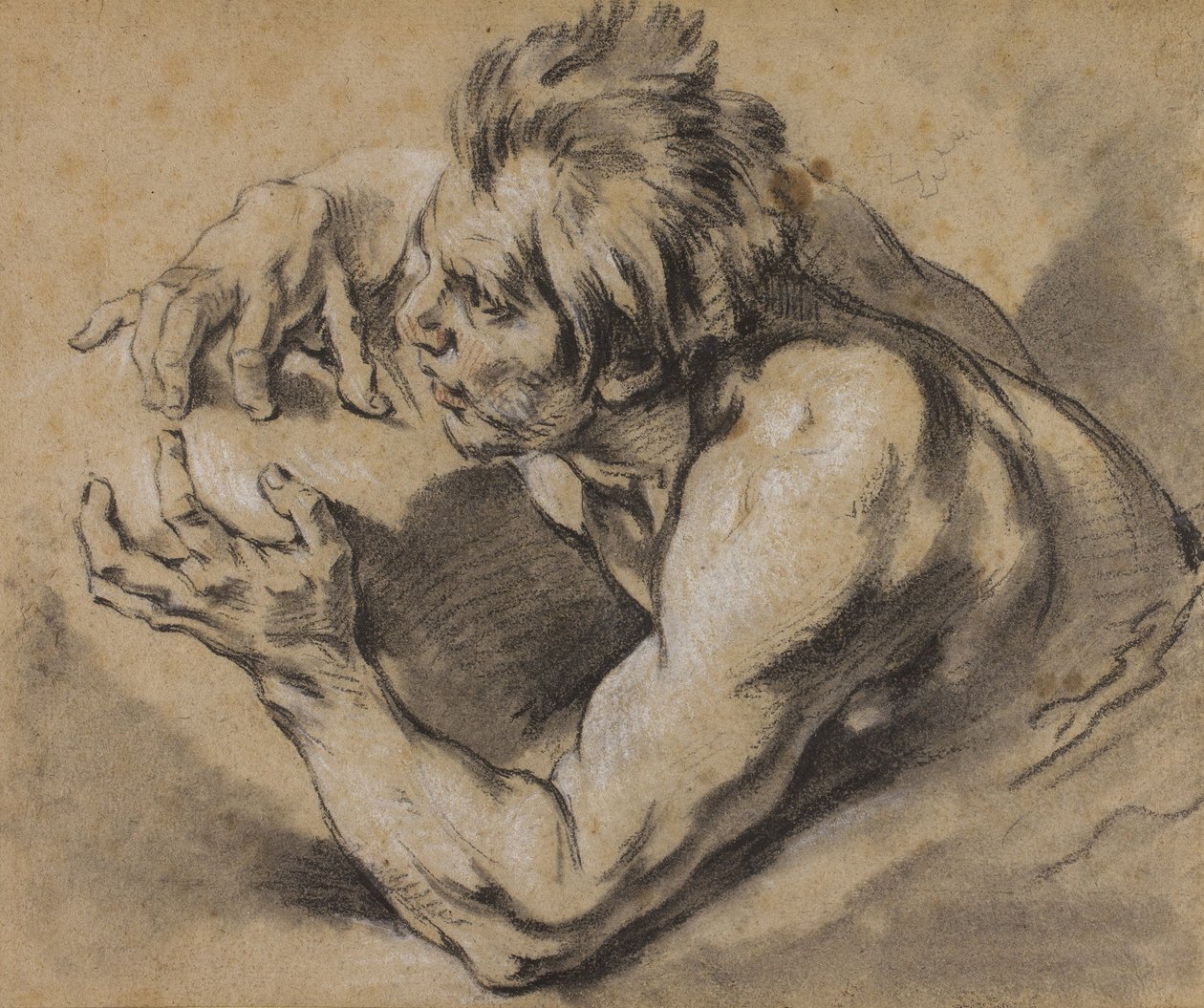 Studie av en Triton, 1748-53 av François Boucher