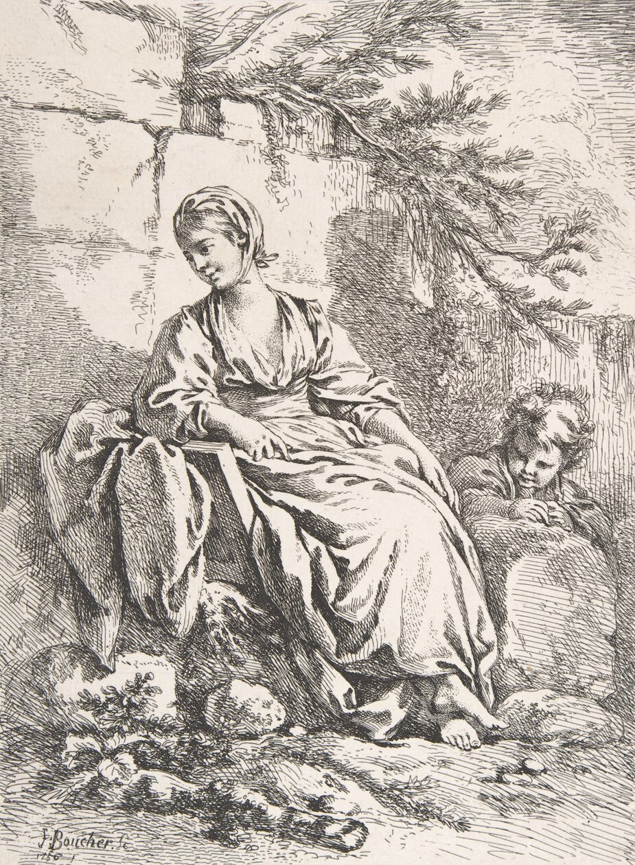 Den unge jenta hviler, 1756. av François Boucher