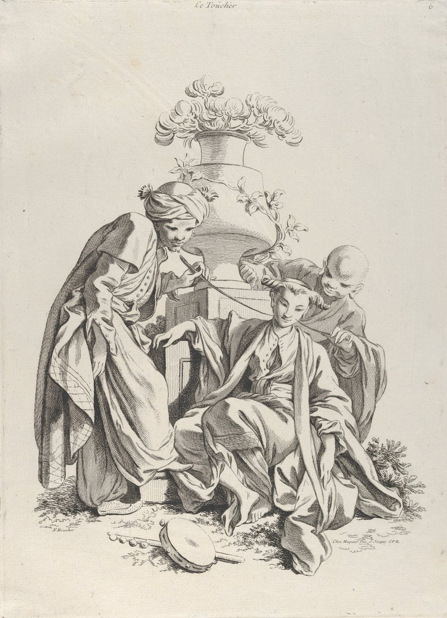 Touch, fra The Five Senses, 1720-70. av François Boucher