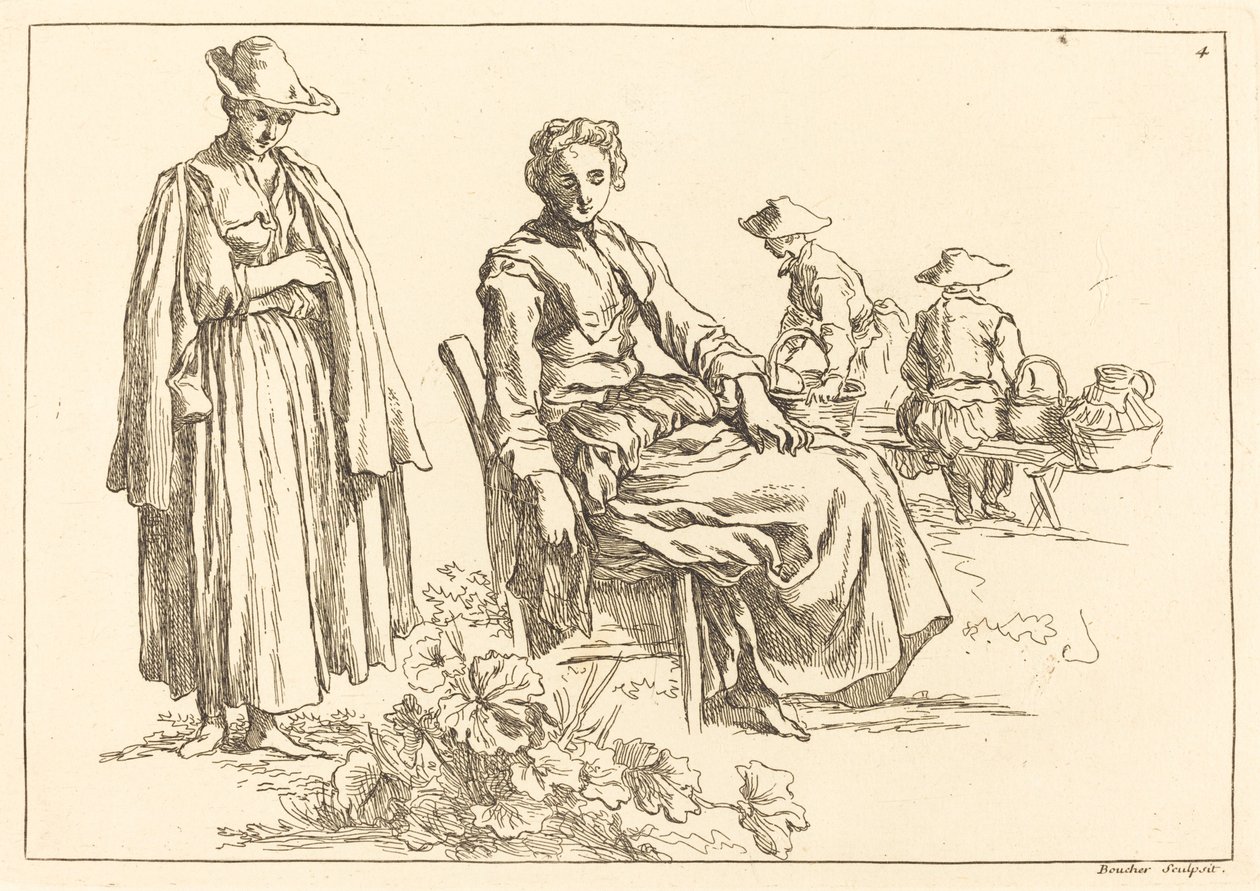 Figurer i et landskap av François Boucher after Abraham Bloemaert