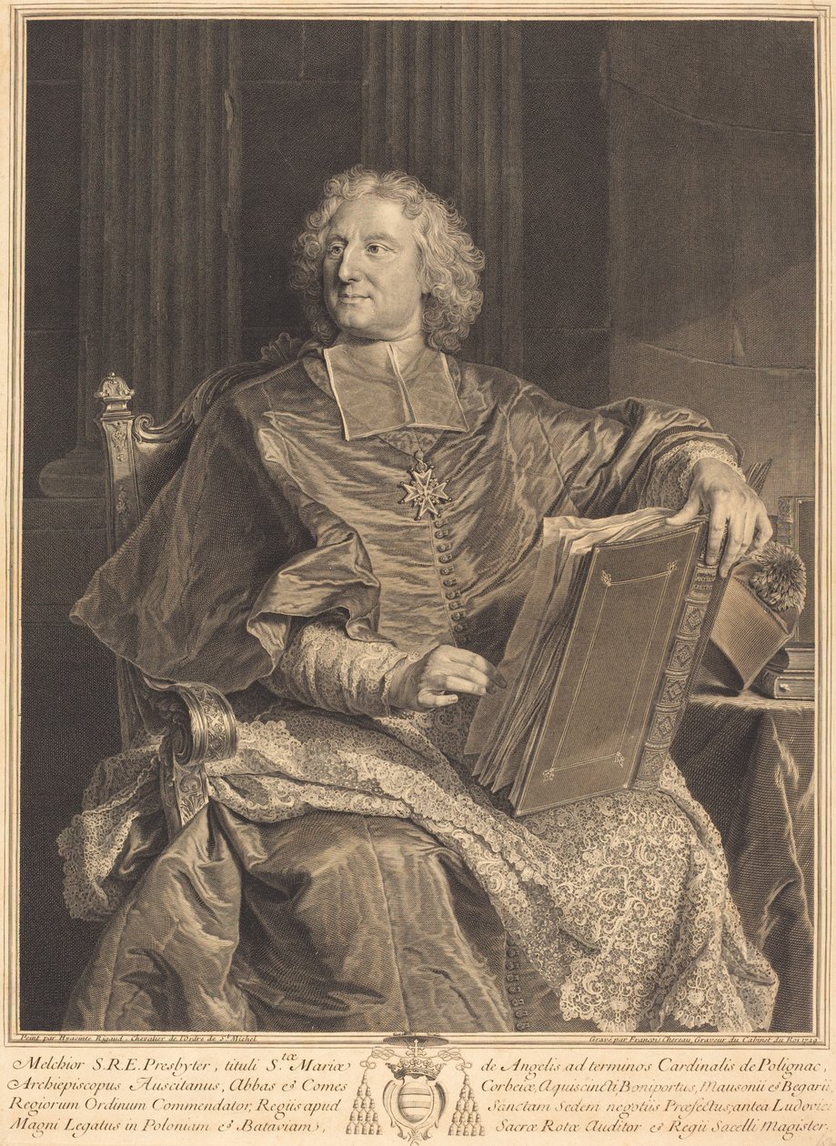 Kardinal av Polignac av François Chereau I after Hyacinthe Rigaud