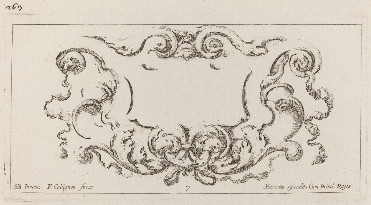 Cartouche av François Collignon after Stefano Della Bella