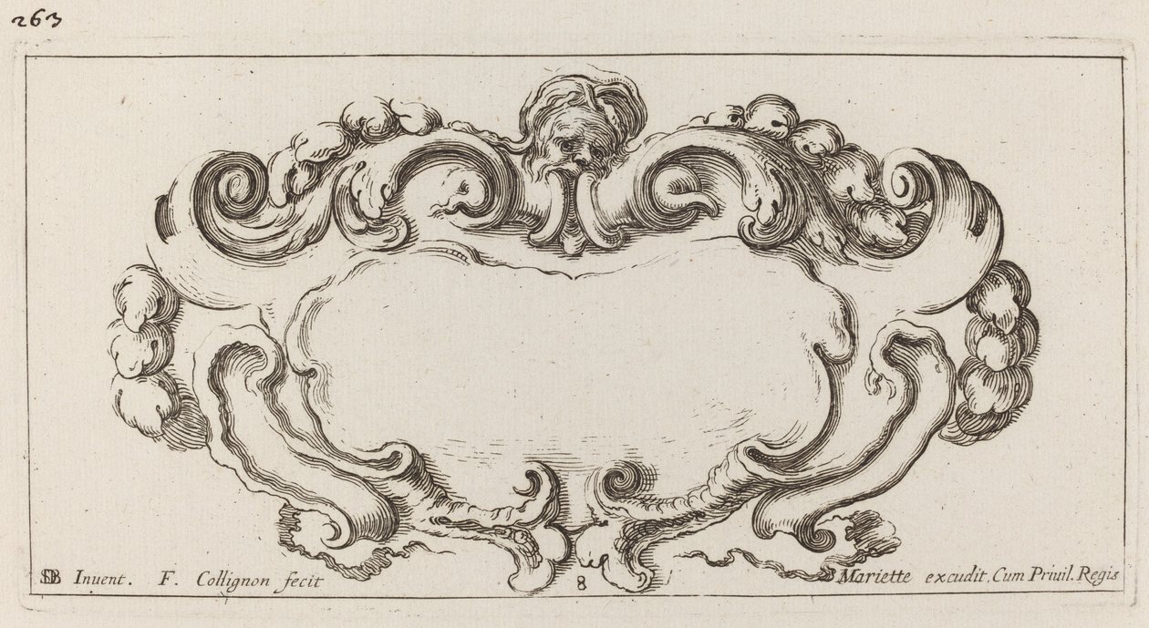 Cartouche av François Collignon after Stefano Della Bella